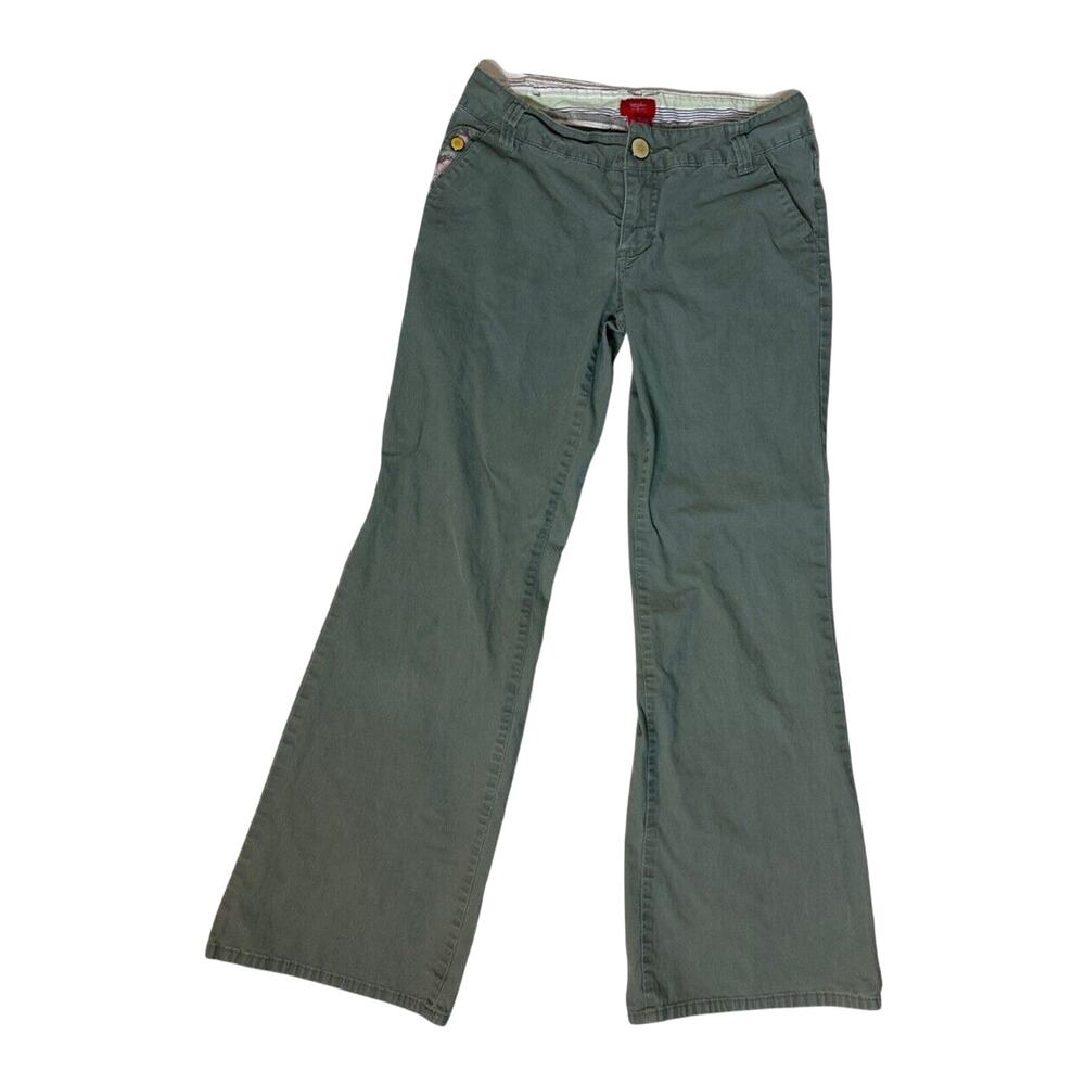 Y2K 2000s Mossimo Supply CO Bootcut Low Rise Flared Khaki Chino Pants Flat Sz 5